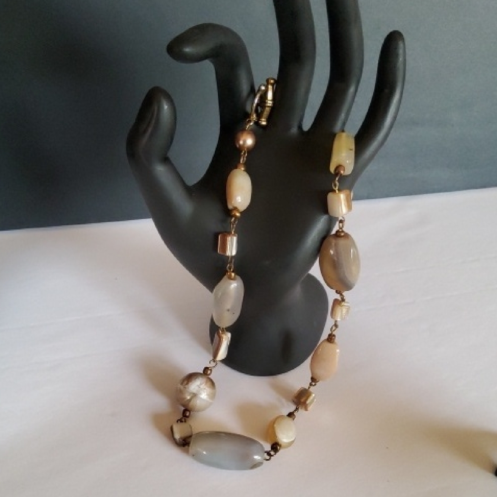 Vintage quartz with MOP chips Necklace